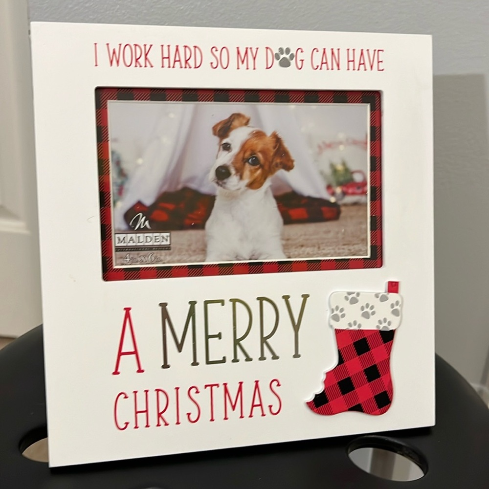 NEW DOGGY CHRISTMAS TABLE TOP FRAME